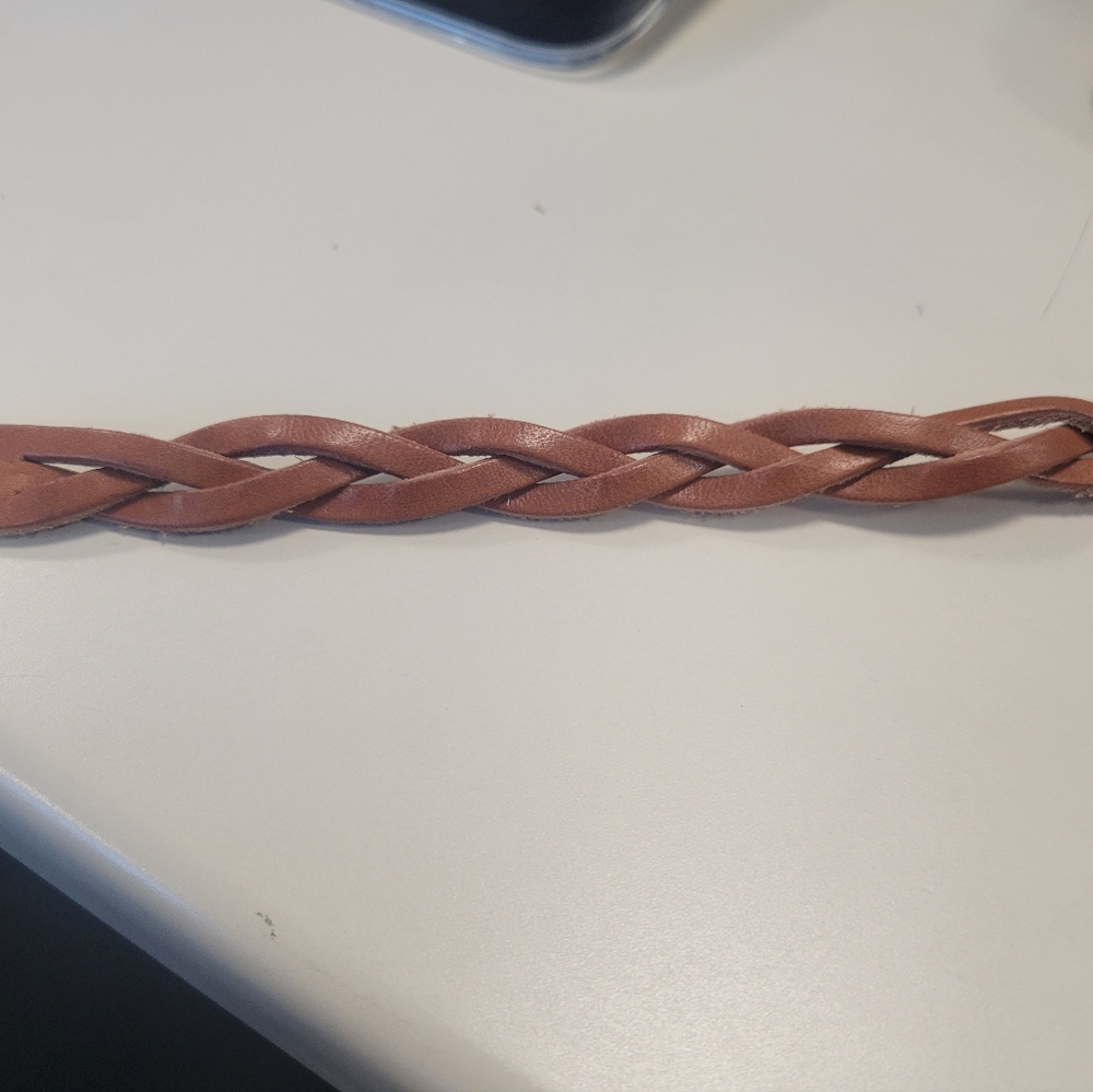 Braided Tan Leather Bracelet